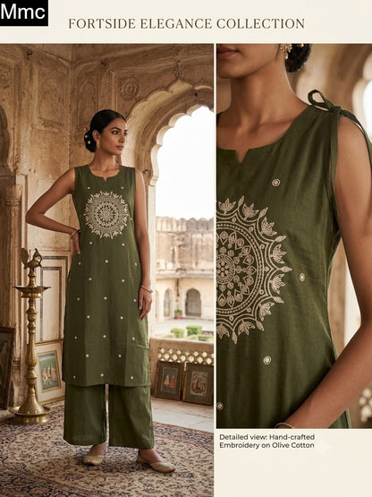 New Almond Flower Mmc Dhabu Cotton Co Ord Set Wholesale Price