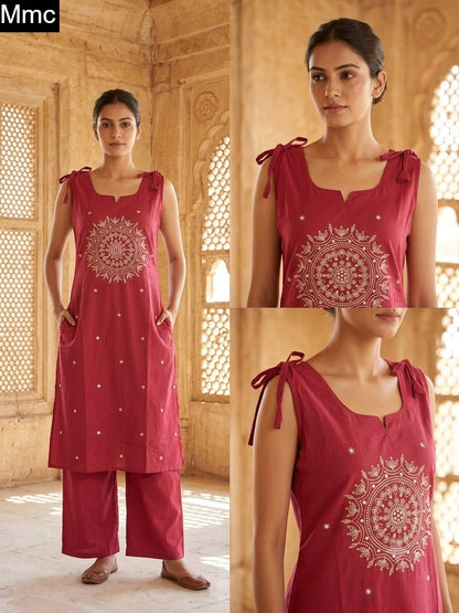 New Almond Flower Mmc Dhabu Cotton Co Ord Set Wholesale Price