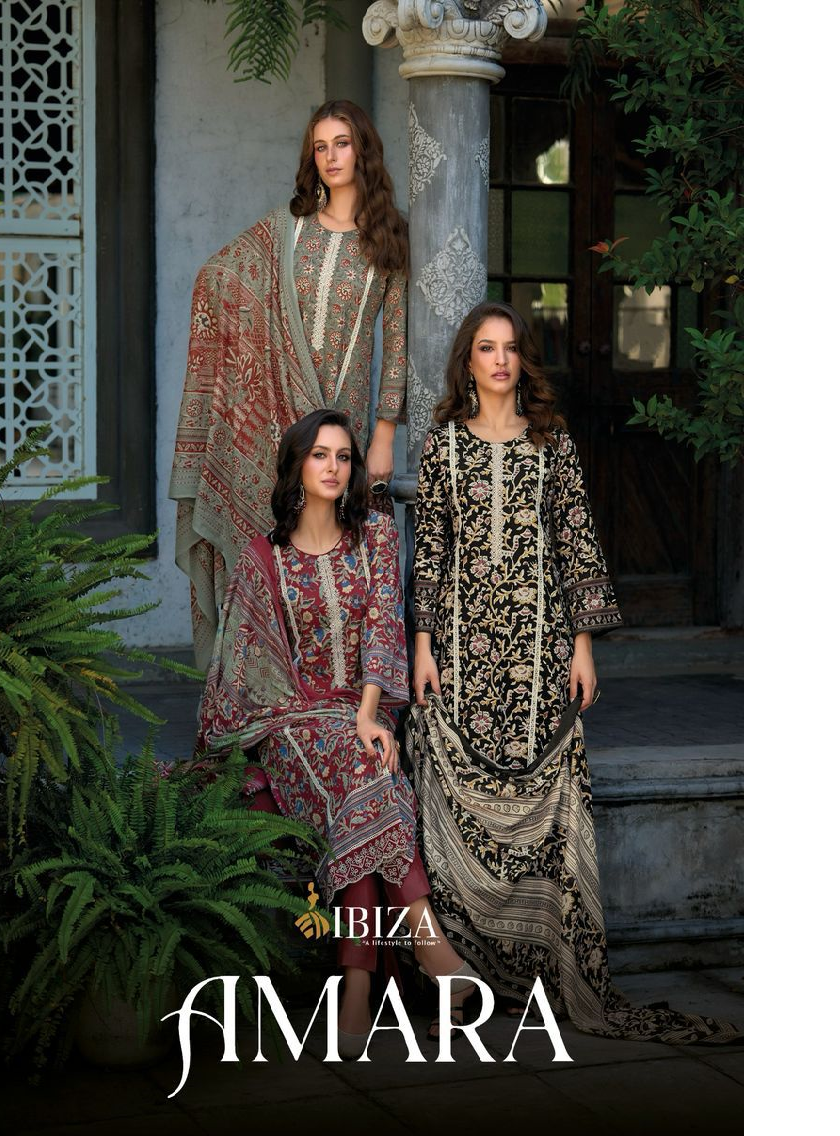New Amara Ibiza Cambric Cotton Pant Style Suits Wholesaler Gujarat