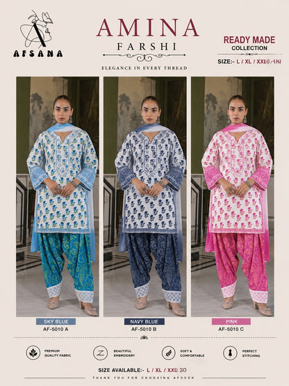 New Amina Afsana Reyon Pakistani Readymade Suits Wholesale Price