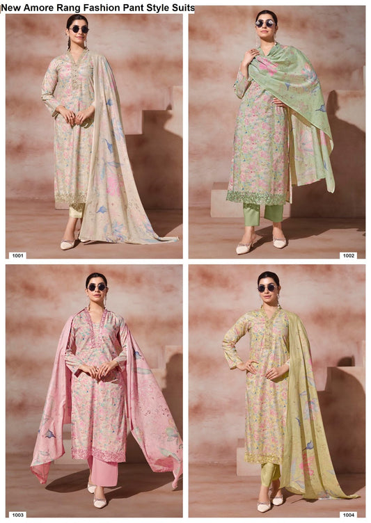 New Amore Rang Fashion Cotton Cambric Pant Style Suits Exporter