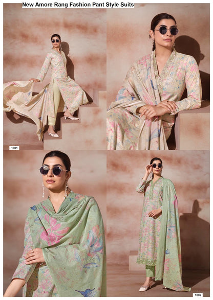 New Amore Rang Fashion Cotton Cambric Pant Style Suits Exporter