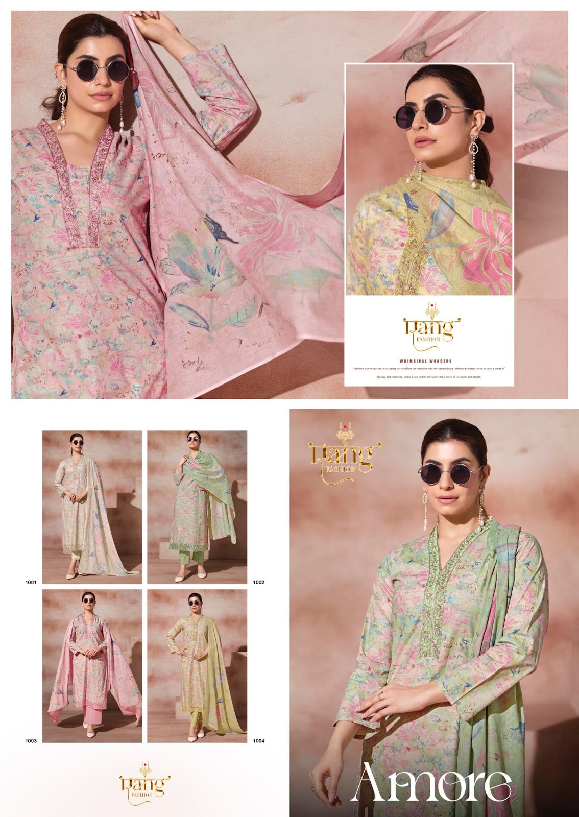 New Amore Rang Fashion Cotton Cambric Pant Style Suits Exporter