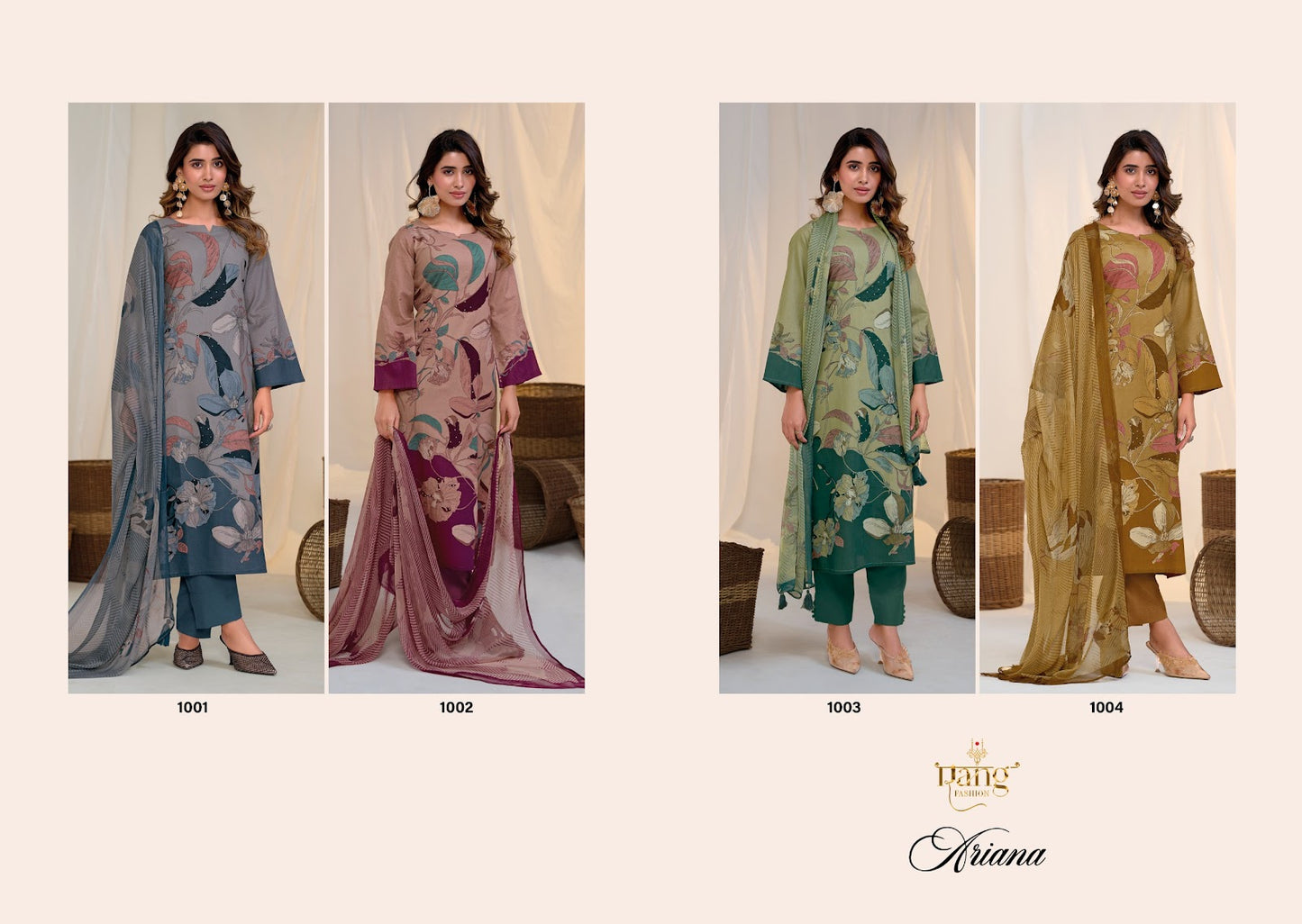 New Ariana Rang Fashion Swiss Lawn Pant Style Suits Exporter Gujarat