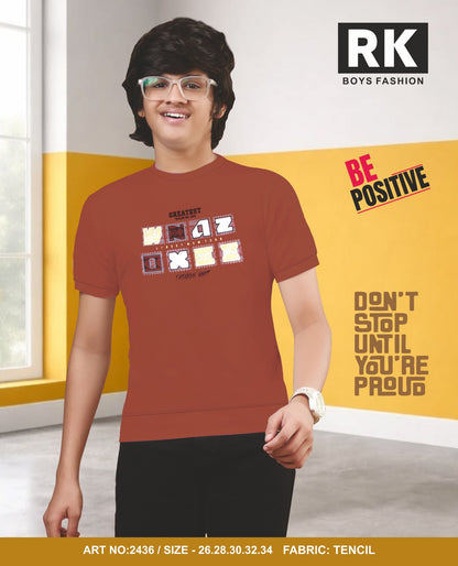 New Art No 2436 Rk Tencil Lycra Boys Tshirt Exporter Ahmedabad