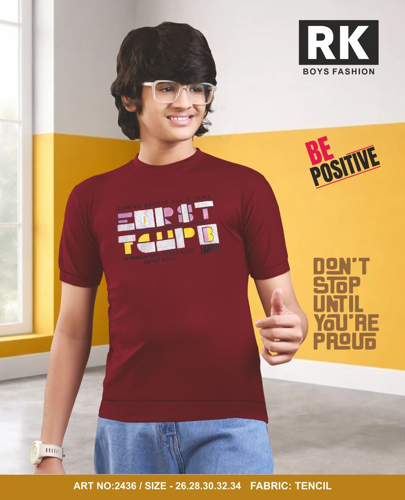 New Art No 2436 Rk Tencil Lycra Boys Tshirt Exporter Ahmedabad