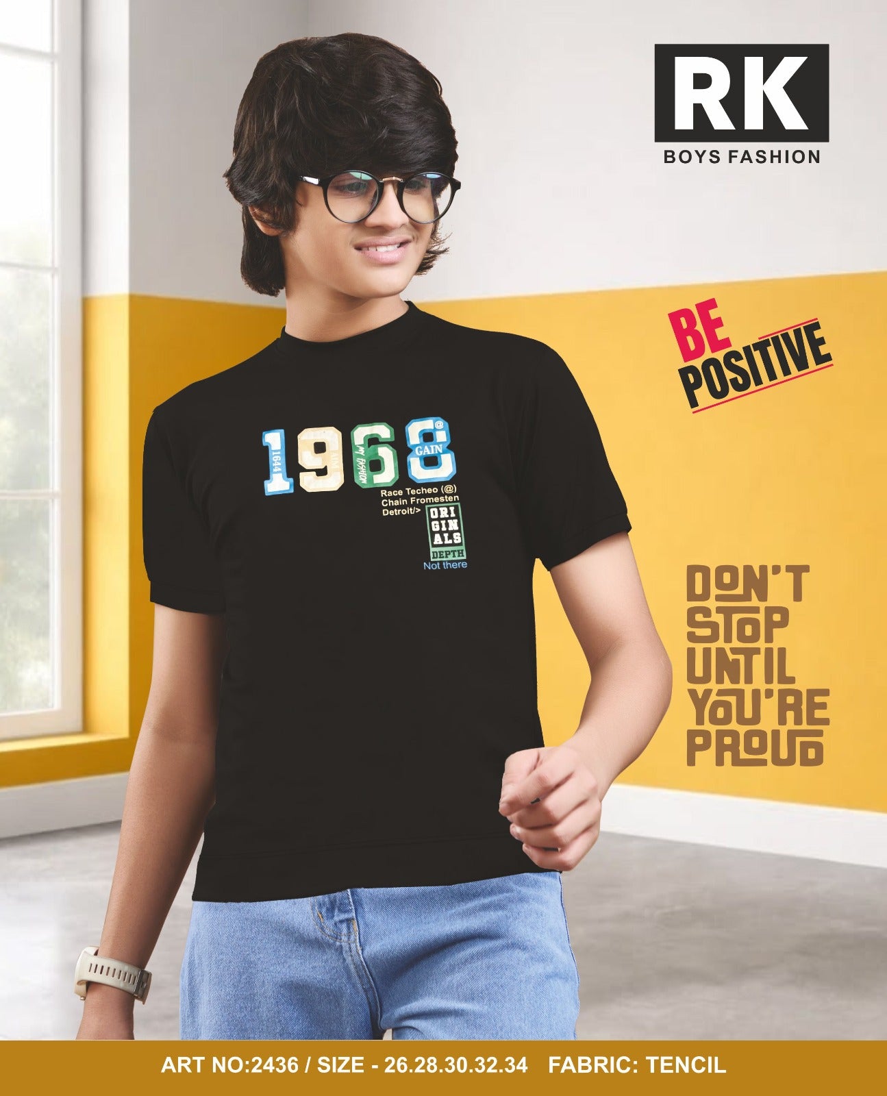 New Art No 2436 Rk Tencil Lycra Boys Tshirt Exporter Ahmedabad
