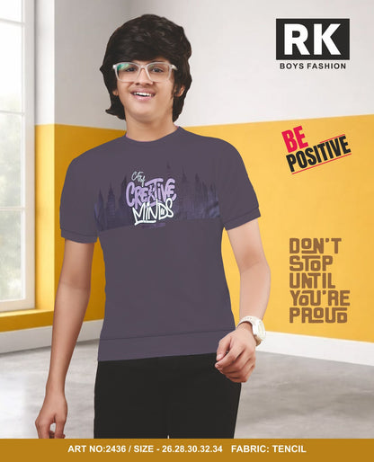 New Art No 2436 Rk Tencil Lycra Boys Tshirt Exporter Ahmedabad