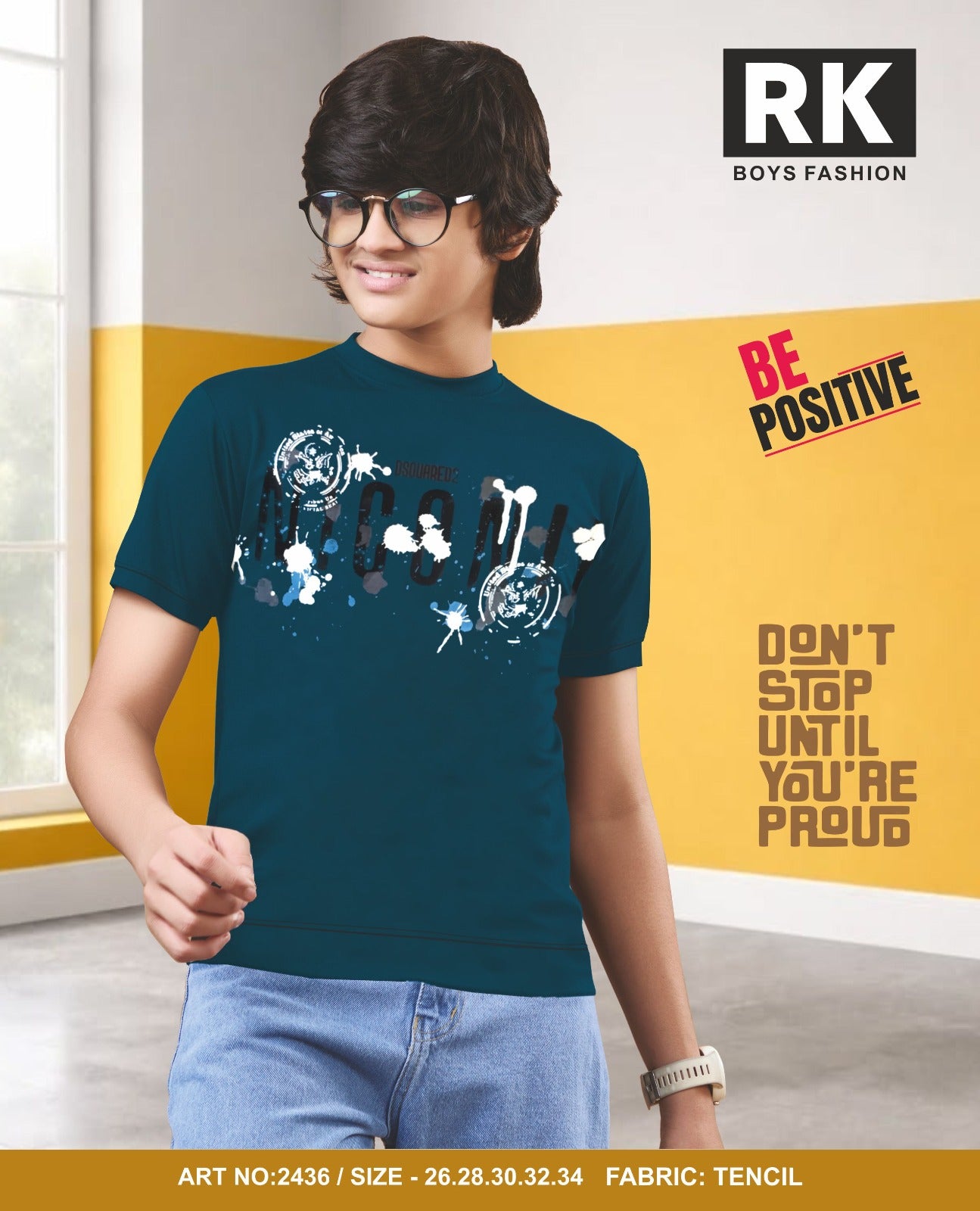 New Art No 2436 Rk Tencil Lycra Boys Tshirt Exporter Ahmedabad