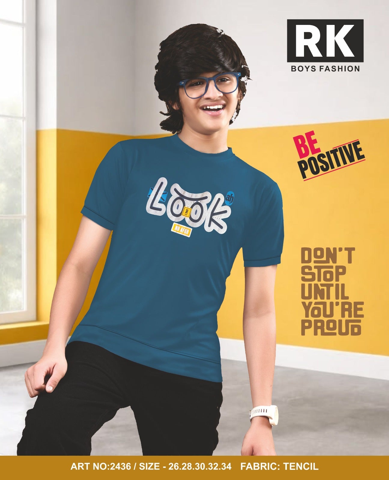 New Art No 2436 Rk Tencil Lycra Boys Tshirt Exporter Ahmedabad