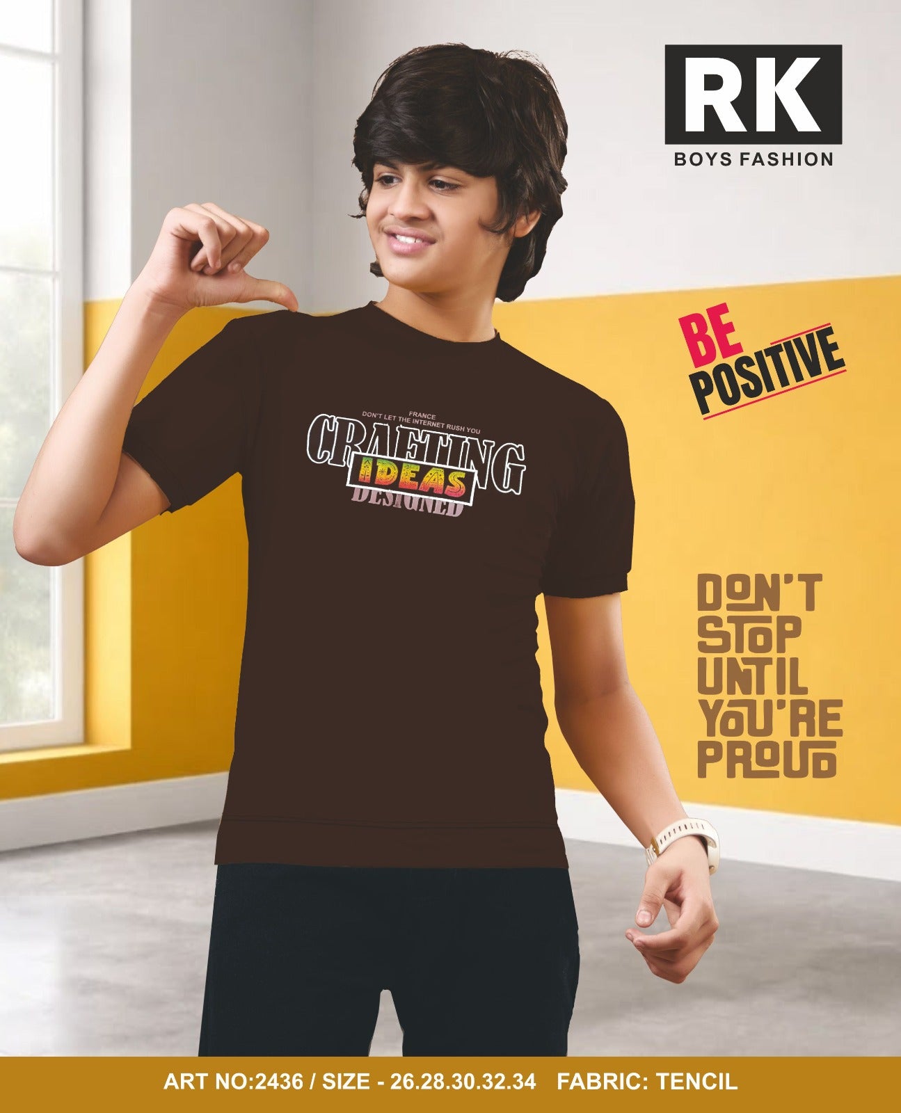 New Art No 2436 Rk Tencil Lycra Boys Tshirt Exporter Ahmedabad