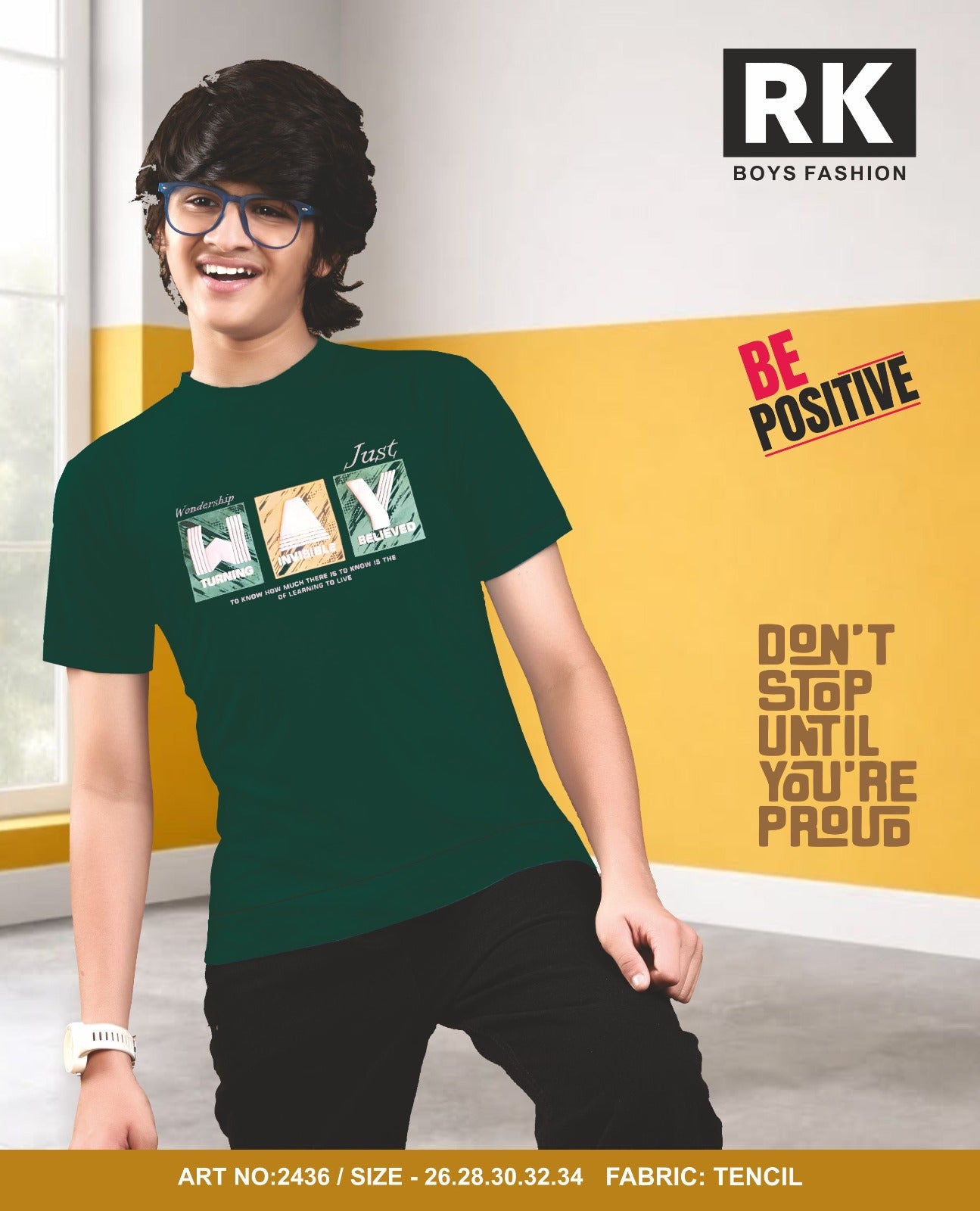 New Art No 2436 Rk Tencil Lycra Boys Tshirt Exporter Ahmedabad