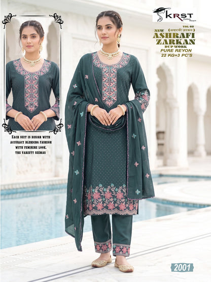New Ashrafi Zarkan Vol 2 Krst Reyon Karachi Readymade Suits Wholesaler India