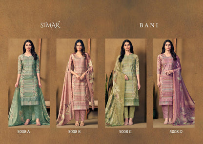 New Bani Organza Simar Viscose Pant Style Suits Wholesaler Ahmedabad