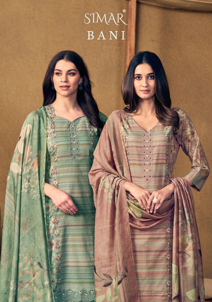 New Bani Organza Simar Viscose Pant Style Suits Wholesaler Ahmedabad
