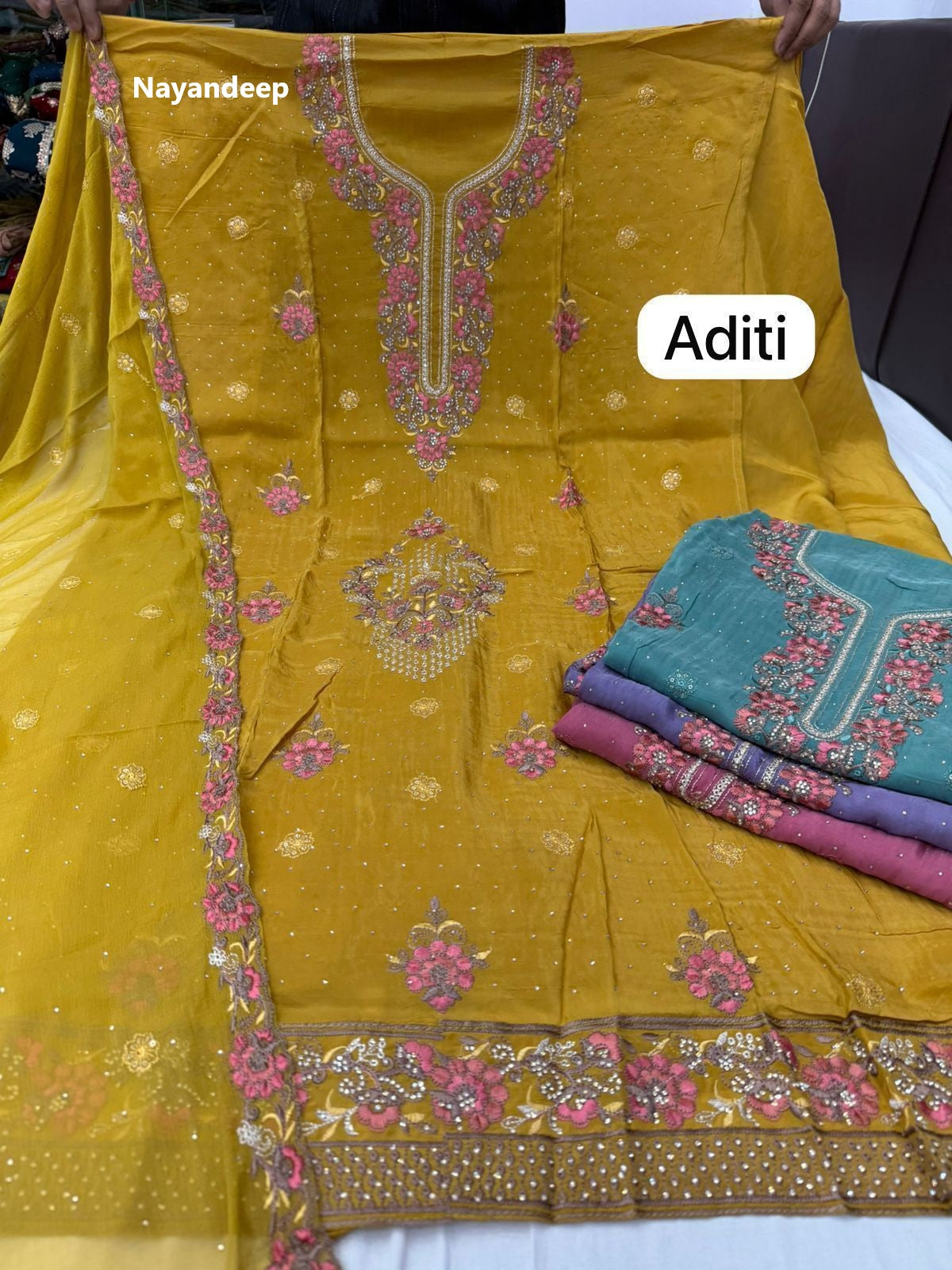New Bhavya-Aditi Nayandeep Viscose Salwar Suits Supplier Gujarat