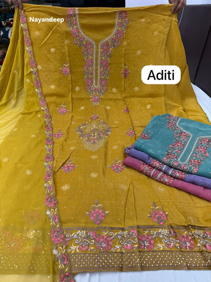 New Bhavya-Aditi Nayandeep Viscose Salwar Suits Supplier Gujarat