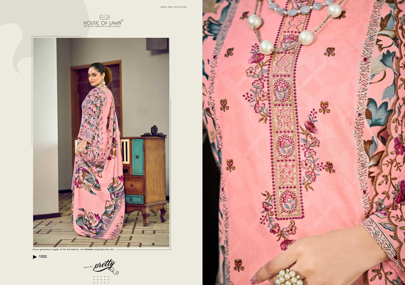 New Bin Saeed House Of Lawn Cotton Karachi Salwar Suits Supplier