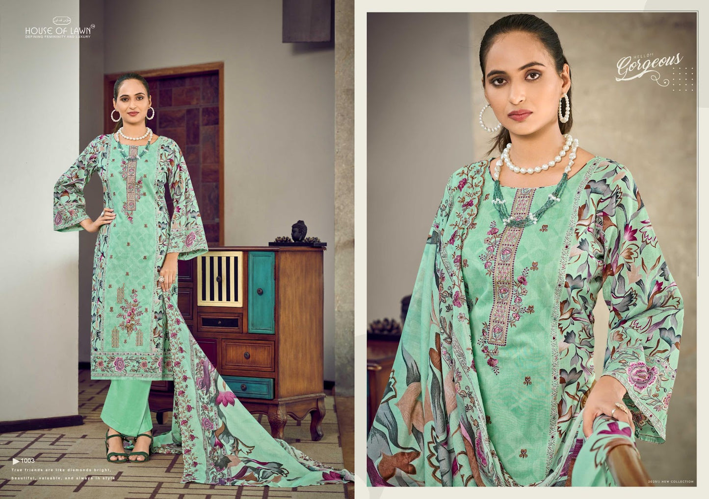 New Bin Saeed House Of Lawn Cotton Karachi Salwar Suits Supplier