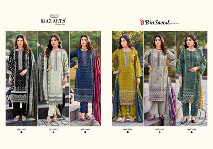 New Bin Saeed Vol 16 Riaz Art Cambric Lawn Karachi Salwar Suits Wholesale Price