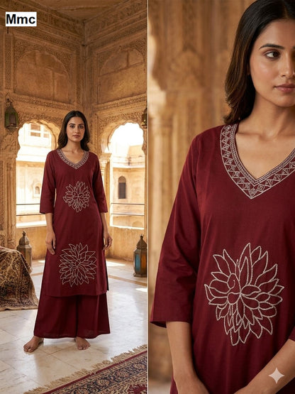 New Buttercup Flower Mmc Dhabu Cotton Co Ord Set Wholesaler