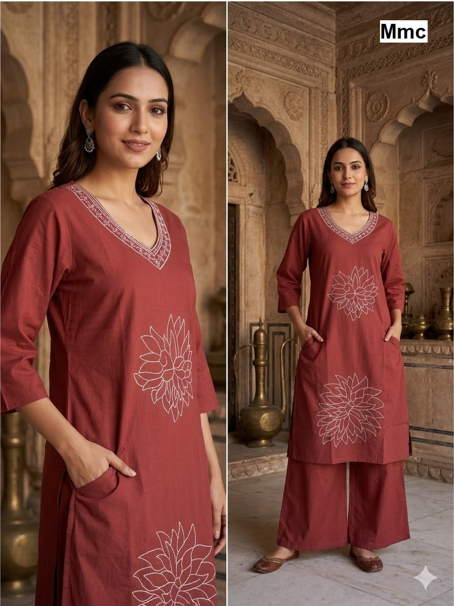 New Buttercup Flower Mmc Dhabu Cotton Co Ord Set Wholesaler
