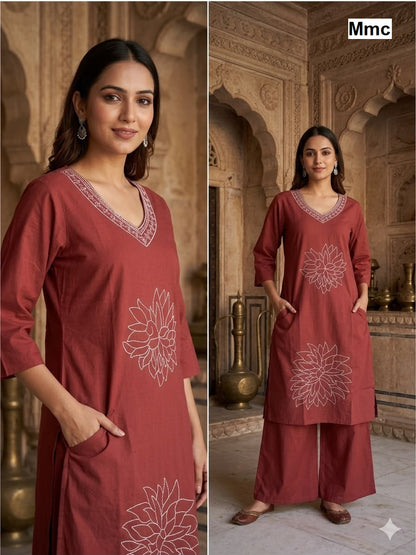 New Buttercup Flower Mmc Dhabu Cotton Co Ord Set Wholesaler