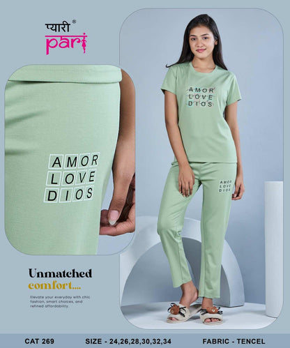 New Cat 269 Pyari Pari Tencil Lycra Girls Co Ord Set Exporter