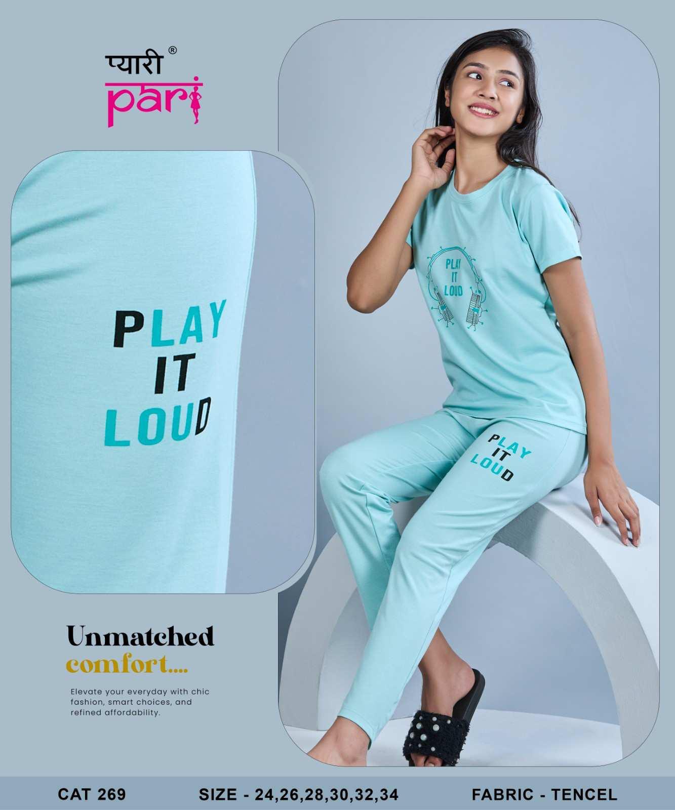 New Cat 269 Pyari Pari Tencil Lycra Girls Co Ord Set Exporter
