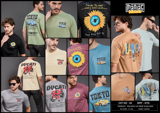 New Cat 64 Maniac Canvas Mens Tshirts Exporter India