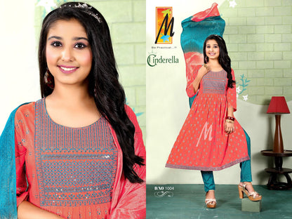 New Cinderella Master Heavy Reyon Girls Readymade Pant Suits Supplier Ahmedabad