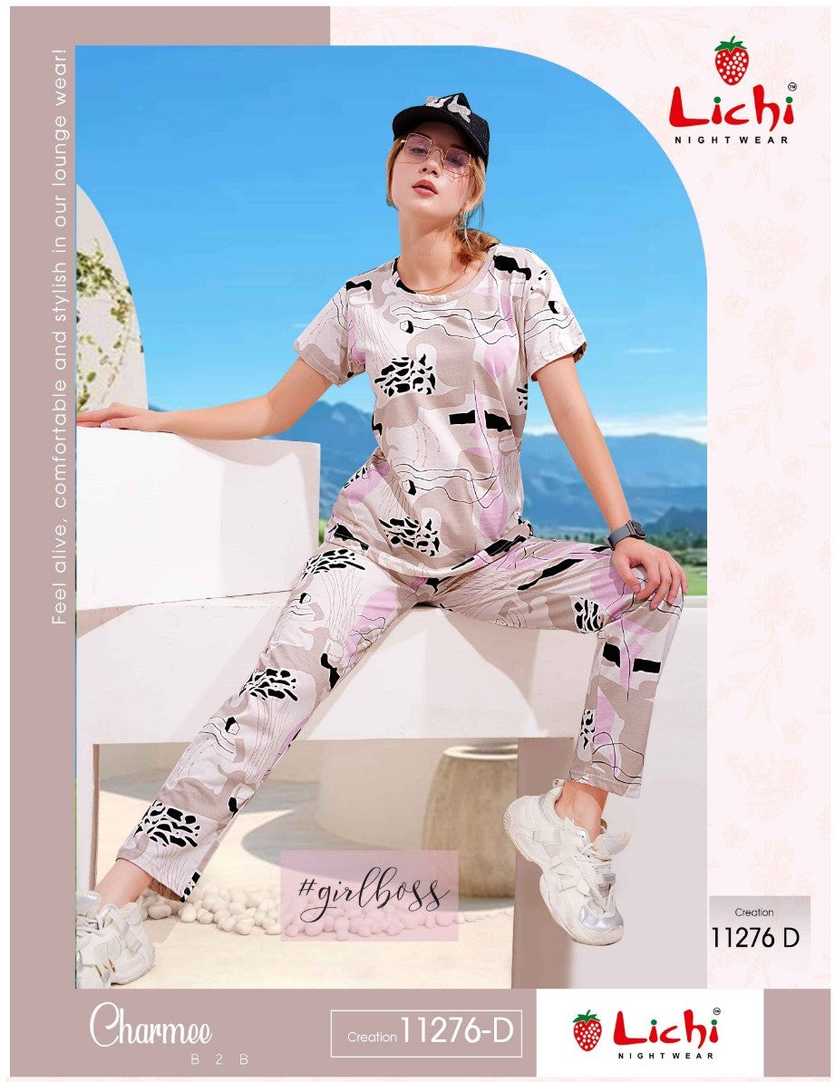New Colors 11276 Lichi Hosiery Co Ord Set Wholesaler Gujarat