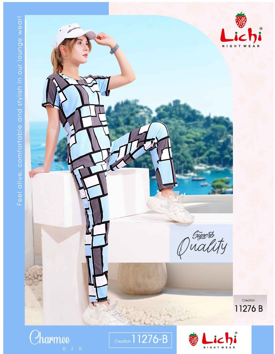 New Colors 11276 Lichi Hosiery Co Ord Set Wholesaler Gujarat