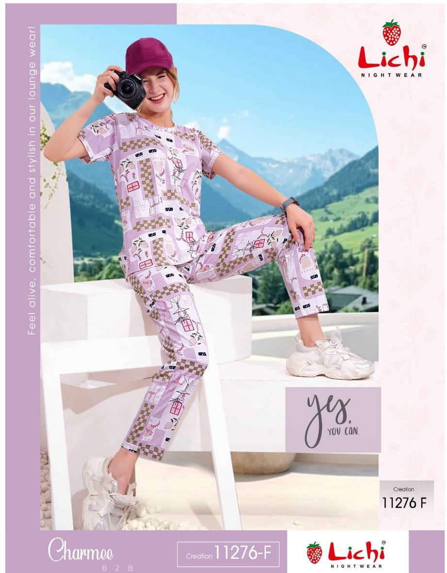 New Colors 11276 Lichi Hosiery Co Ord Set Wholesaler Gujarat