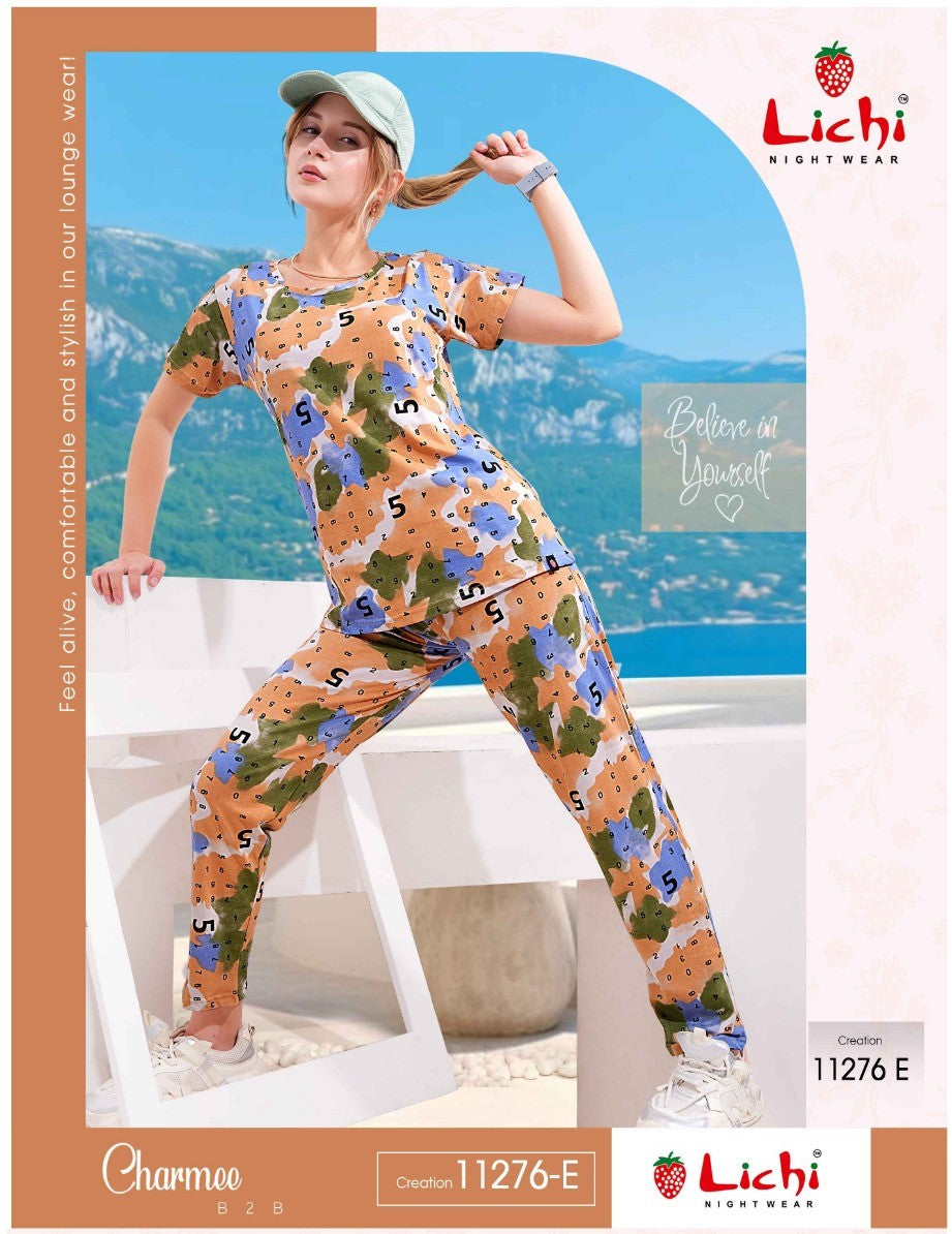 New Colors 11276 Lichi Hosiery Co Ord Set Wholesaler Gujarat
