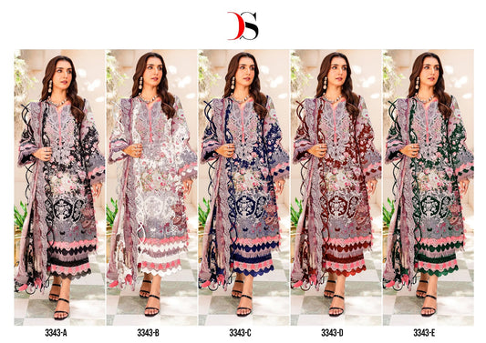 New Colors 3343 A To E Deepsy Cotton Pakistani Patch Work Suits Wholesale