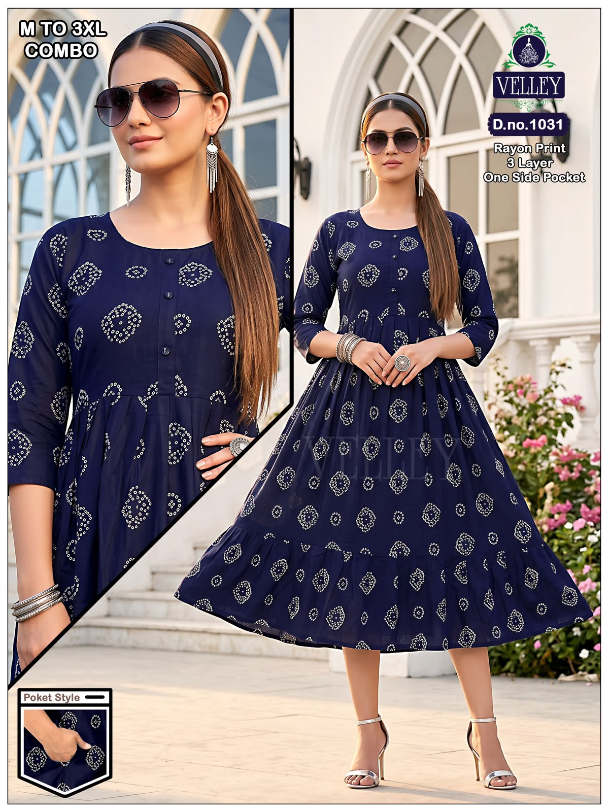 New Colors 3 Layers 2909 Velley Rayon Anarkali Kurtis Supplier