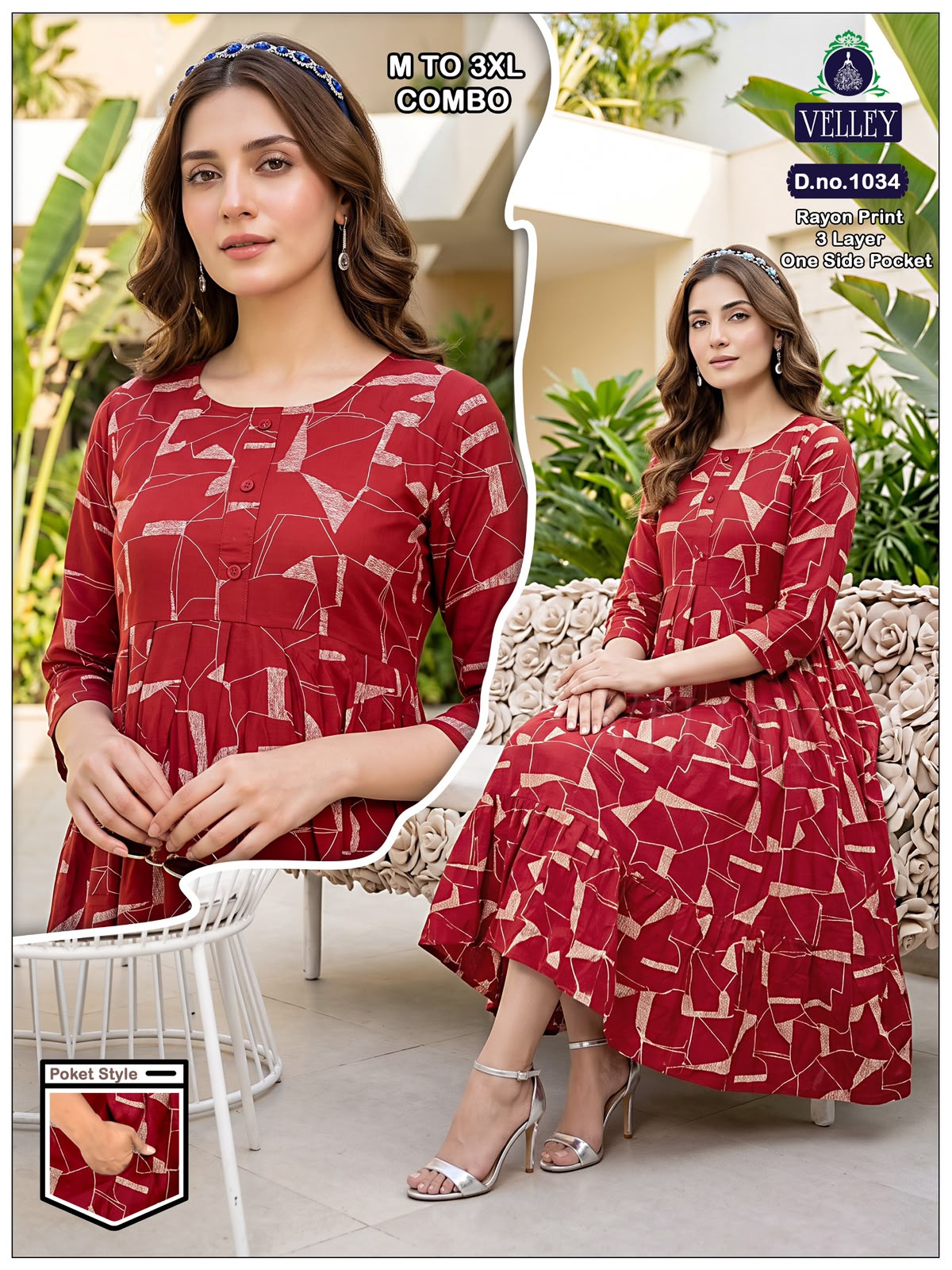 New Colors 3 Layers 2909 Velley Rayon Anarkali Kurtis Supplier