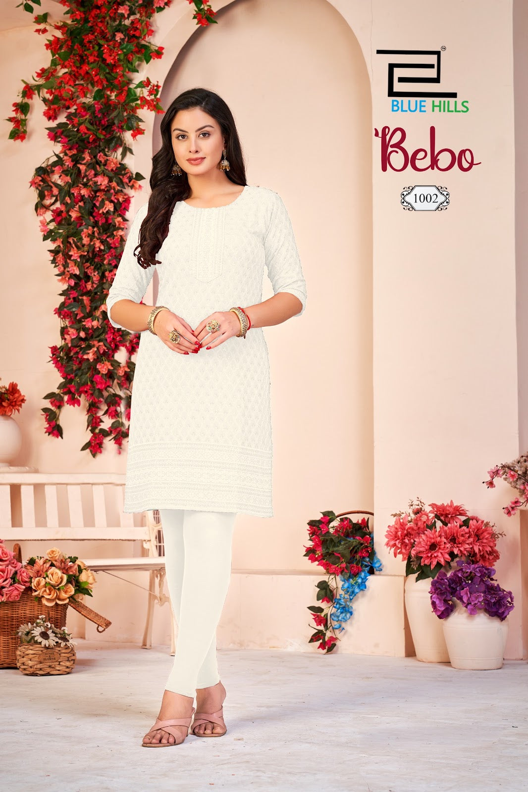 New Colors Bebo Blue Hills Rayon Knee Length Kurtis Supplier