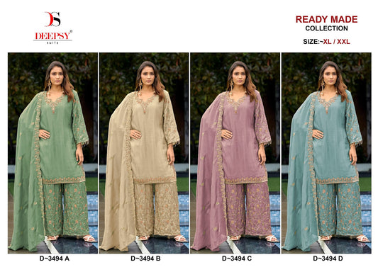 New Colors D 3494 Deepsy Tissue Silk Pakistani Readymade Suits Wholesaler