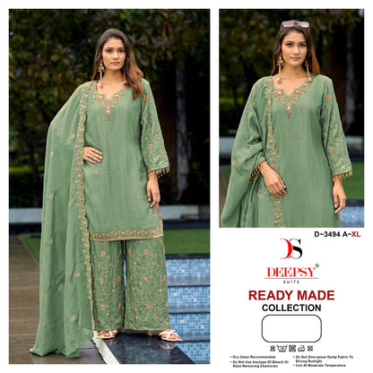 New Colors D 3494 Deepsy Tissue Silk Pakistani Readymade Suits Wholesaler