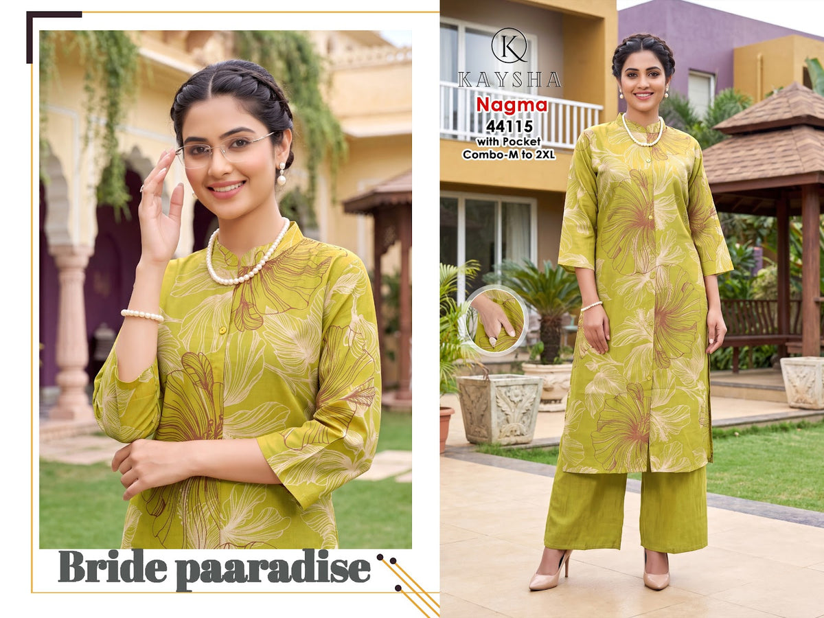 New Colors Nagma Kysa Vertican Kurti Plazzo Set Wholesaler Ahmedabad