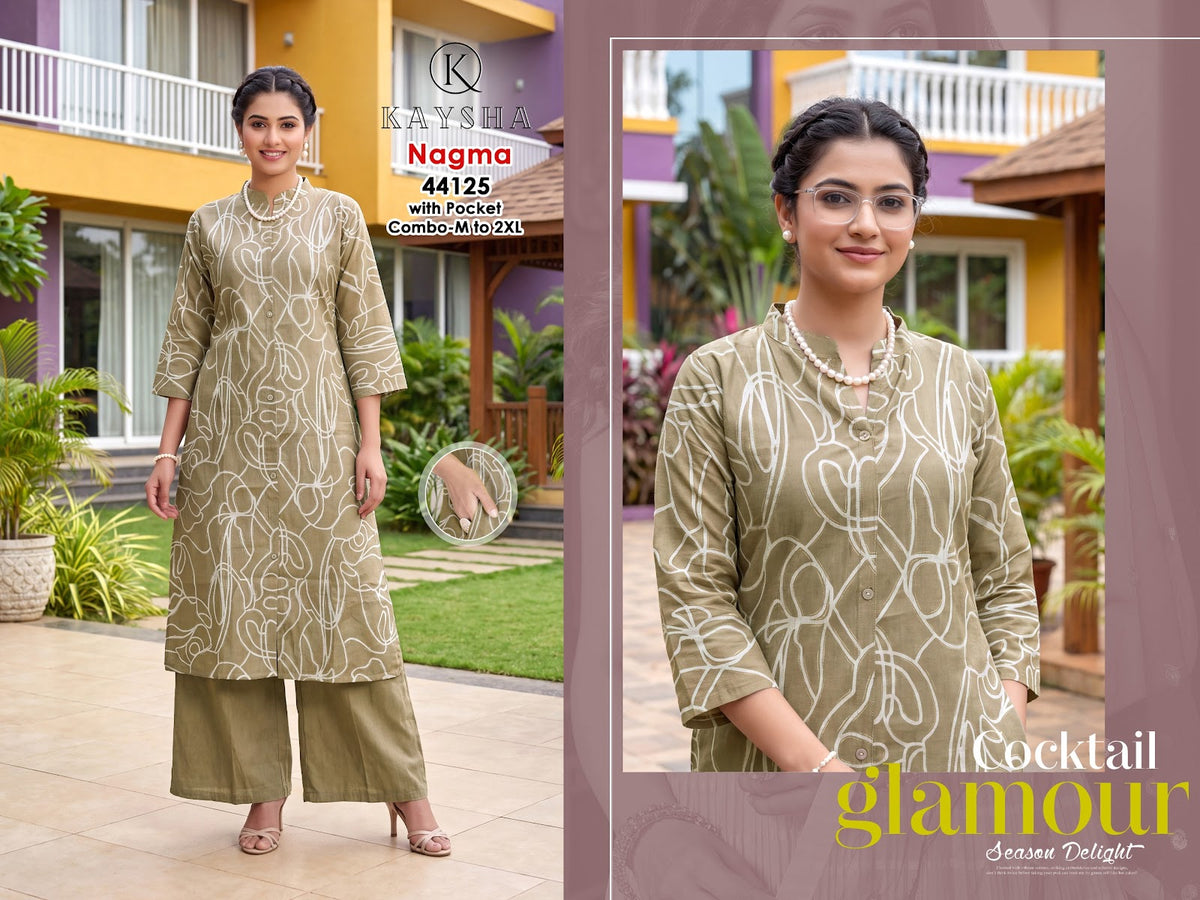New Colors Nagma Kysa Vertican Kurti Plazzo Set Wholesaler Ahmedabad