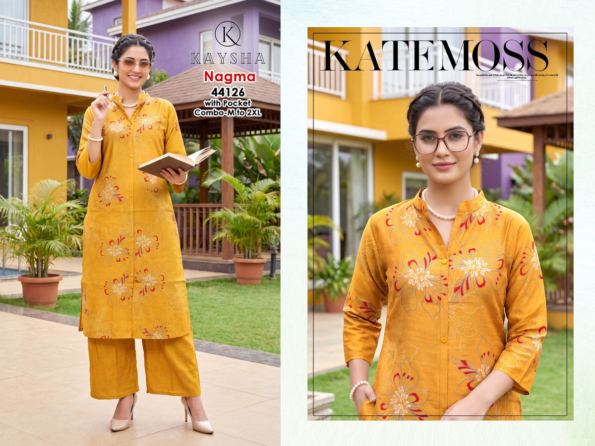 New Colors Nagma Kysa Vertican Kurti Plazzo Set Wholesaler Ahmedabad