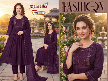New Colors Pankhuri Maheesha Chanderi Readymade Anarkali Suits Supplier