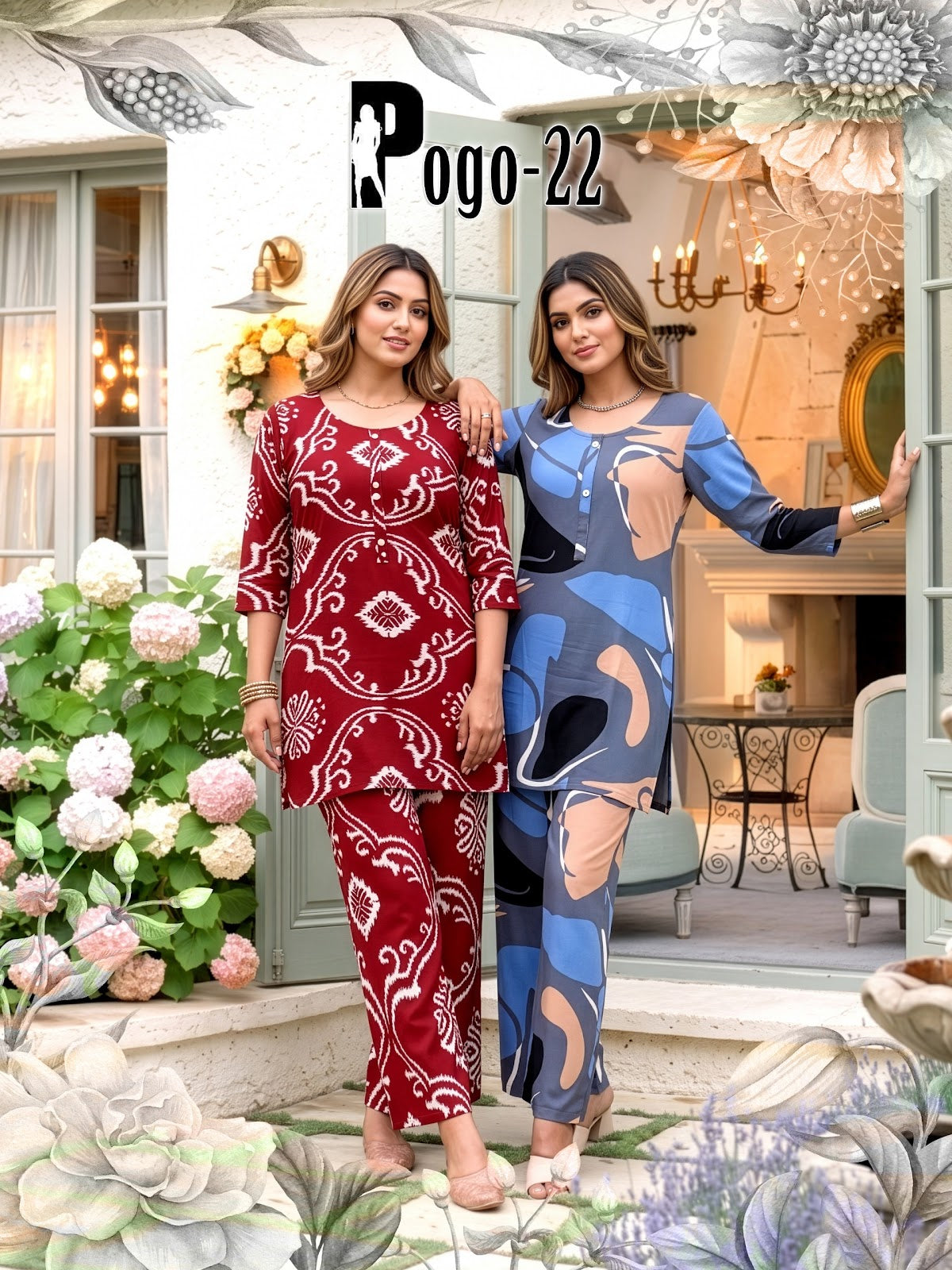 New Colors Pogo 22 Prmnt Rayon Co Ord Set Exporter Gujarat