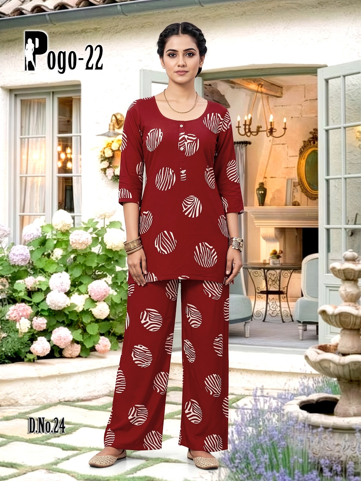 New Colors Pogo 22 Prmnt Rayon Co Ord Set Exporter Gujarat