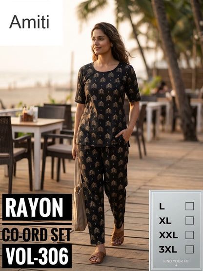 New Colors Vol 306 Amiti Rayon Co Ord Set Supplier Ahmedabad