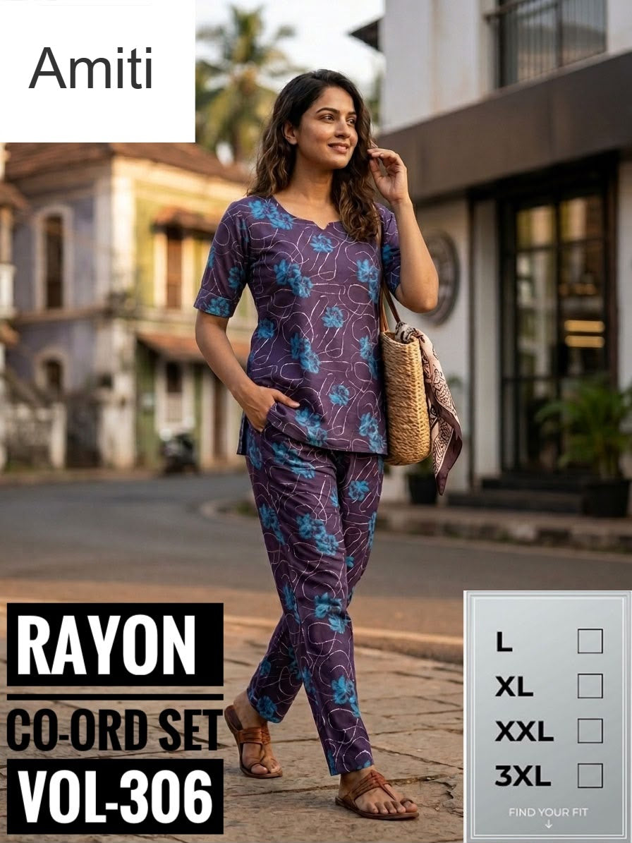 New Colors Vol 306 Amiti Rayon Co Ord Set Supplier Ahmedabad