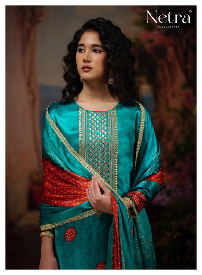 New Colour Gajji Vol 1 Netra Pant Style Suits Exporter
